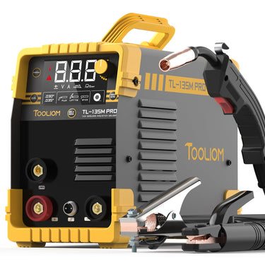 135A Gasless Flux Core MIG Welder TOOLIOM 110V MIG Welder Flux MIG/Lift TIG/Stick 3 in 1 Welding Machine IGBT DC Inverter with LCD Display